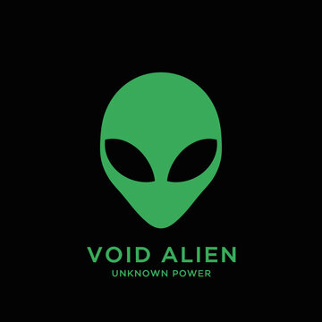 Green Alien Head with Large Eyes.