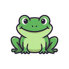 Fototapeta premium Happy Green Frog Cartoon.