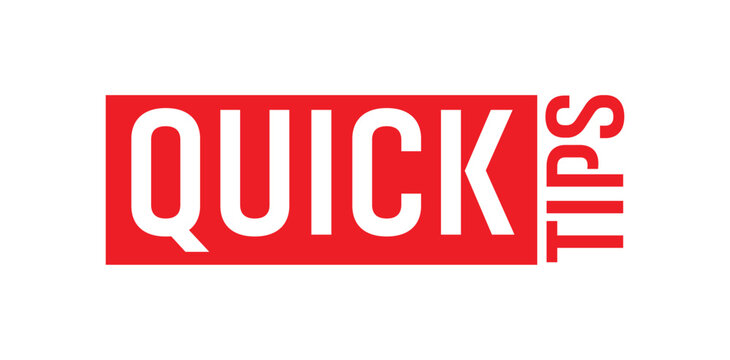 quick tips text information sign