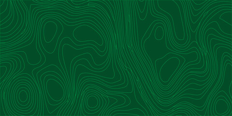 Fototapeta premium Green abstract topographic vector background with wavy contour lines for design and texture
