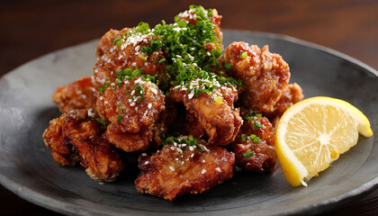 Fototapeta premium Japanese Soy Meat Karaage Vegan Plant Based Fried Chicken