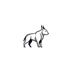 Naklejka premium Minimalist vector illustration of a stylized powerful canine animal profile