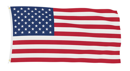 Fototapeta premium The American flag waves gently on a sunny day outdoors freely