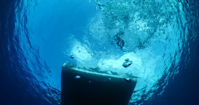 boat scenery underwater scuba divers around ocean scenery