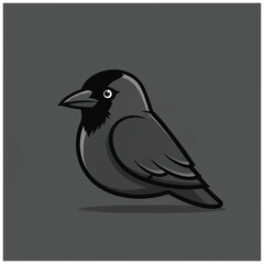 Obraz premium Black bird with white eye.