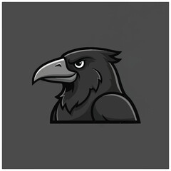 Fototapeta premium Cartoon illustration of a raven head.