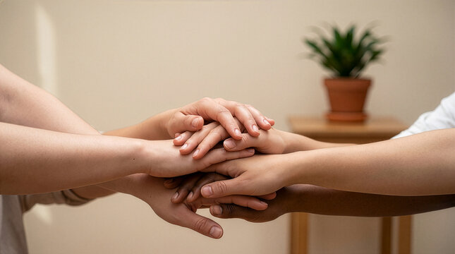 Team Hands Together Unity Business Concept