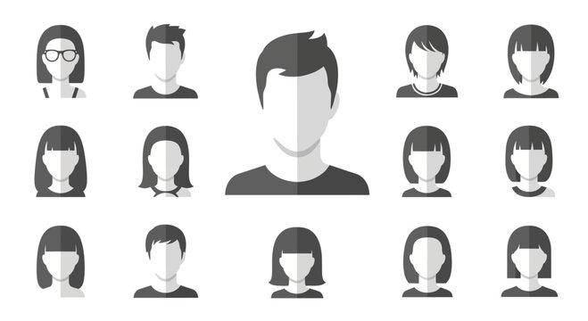 Diverse group of people icons.
