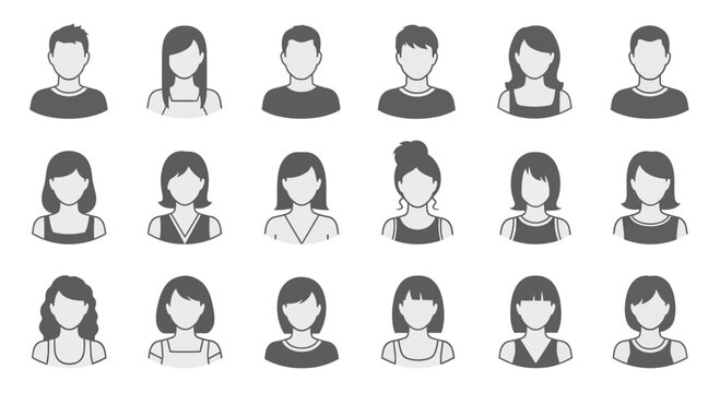 Diverse group of people icons.