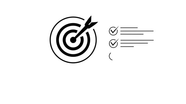 Bullseye is a target of business. Dart is an opportunity and Dartboard is the target and goal. So both of that represent a challenge in business marketing as concept. 4k animation video.