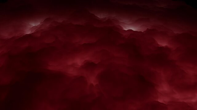 Cinematic abstract footage of deep red stormlike clouds and swirling smoke texture, creating a dark atmospheric background for horror, mystery, or sci fi visuals