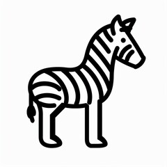 Naklejka premium Cute Minimalist Zebra Illustration in Black and White Design for Kids