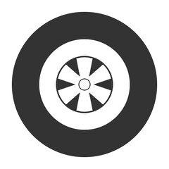Fototapeta premium Tyre wheel icon isolated on transparent background