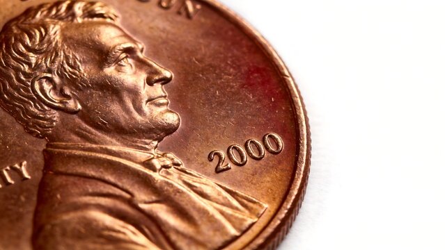 Closeup of a 2000 US penny