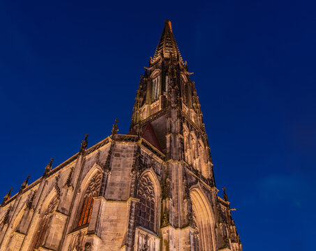 Sankt Lamberti Kirche in M&uuml;nster zur blauen Stunde