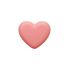 Fototapeta premium Pink heart icon 3d render. minimal design isolated on transparent background.