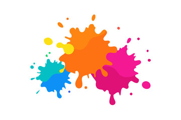 Fototapeta premium Colorful paint splatters, vibrant ink blots, abstract art elements, creative design
