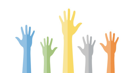 Fototapeta premium Diverse hands raised in unity.