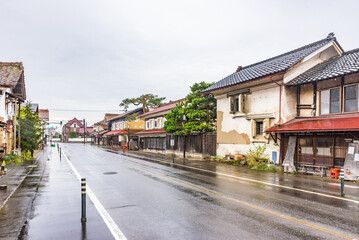 Obraz premium Street view of Kitakata Otazuki, Important Preservation Districts for Groups of Traditional Buildings, Japan