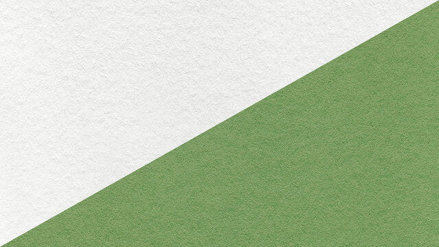 White paper texture two color background with sage green diagonal split and copy space for template, banner, presentation