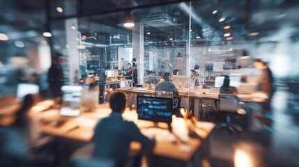 Obraz premium Modern office interior with blurred view