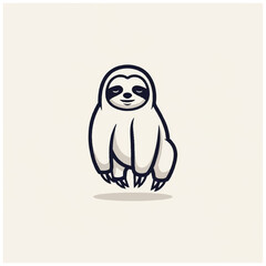 Fototapeta premium Cute Sloth Animal Cartoon Character.