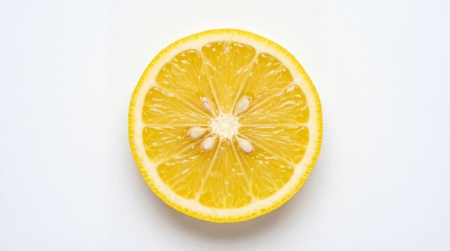 Fresh yellow lemon slice cut in half