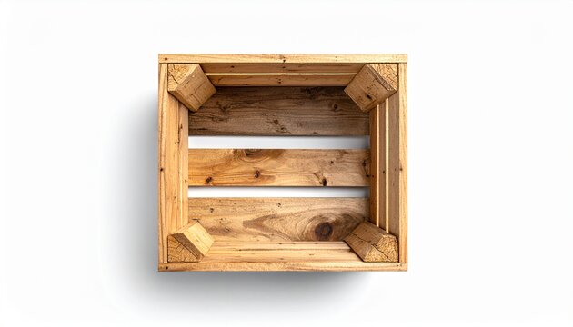 Rustic wooden frame or box with natural wood texture and shadow, perfect for background, design element, carpentry, DIY project, empty space, natural material background, vintage wood texture, handmad