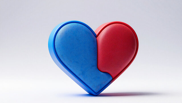 Symbol of Two Halves Forming a Whole Heart