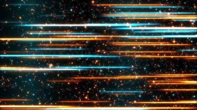 左から右へ流れていくスピードライン（青とオレンジ）（ループ）	