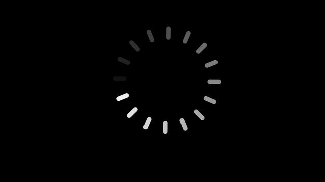 Animated circular loading mark with white background and no background.Motion Graphic 4k animation video.