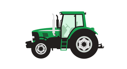 Fototapeta premium Green tractor illustration on white background agricultural machinery concept