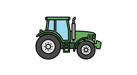Naklejka premium Green tractor illustration on white background for agricultural concepts