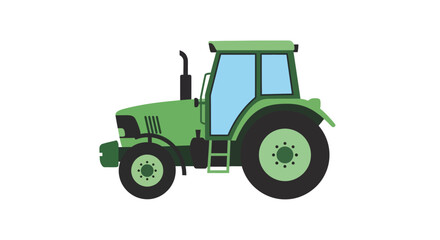 Naklejka premium Green tractor illustration on white background for agricultural concepts