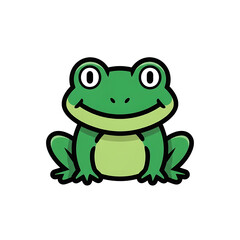 Fototapeta premium Happy Green Frog Cartoon. (1)