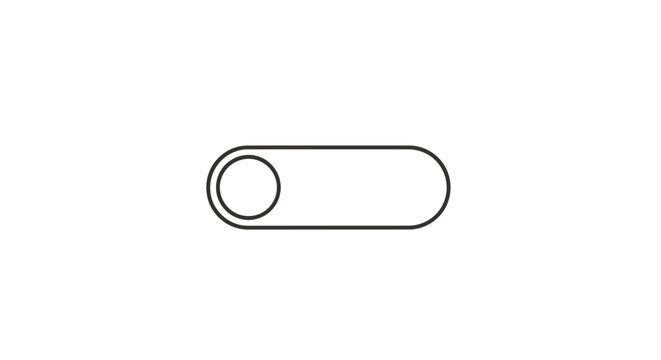 Minimalist toggle switch icon on white background for technology concept
