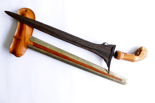 keris or kris is tradional weapon of javanese people indonesia on white background