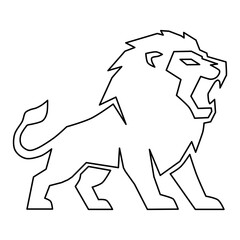 Fototapeta premium Modern minimalist animal logo set with bold geometric silhouettes. Strong sketch wildlife icons lion. Ideal for branding and sports mascots.Animal Silhouette Logo Collection for Sports and Business