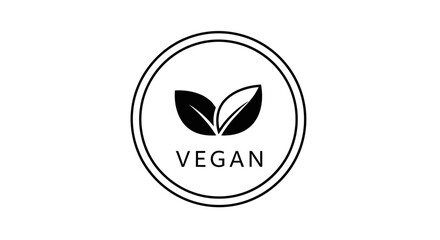 Fototapeta premium Vegan logo with leaf design.