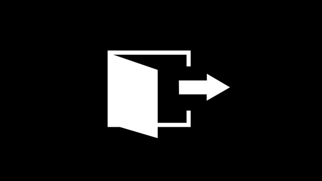 Exit icon open door silhouette with right-pointing arrow
