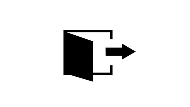 Exit icon open door silhouette with right-pointing arrow