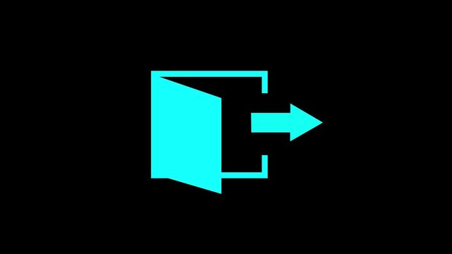 Exit icon open door silhouette with right-pointing arrow