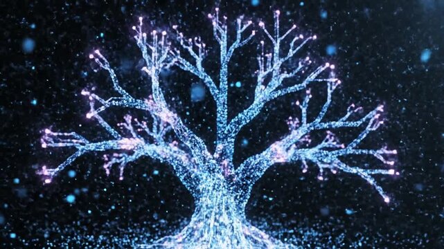 Vibrant glowing fiber optic stream splitting into complex digital pathways representing network expansion and connectivity in a high resolution 3D cinematic abstract loop animation.
