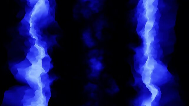 Dynamic abstract footage of glowing blue plasma waves and electric smoke flowing on a dark background, ideal for sci-fi, technology, and energy themed visuals