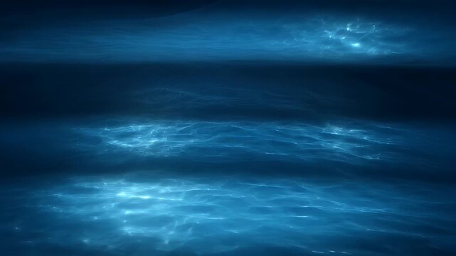 Dark blue ocean water at night.