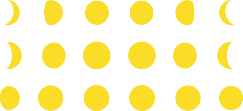 Seamless pattern with yellow circles and half shapes abstract geometric background design