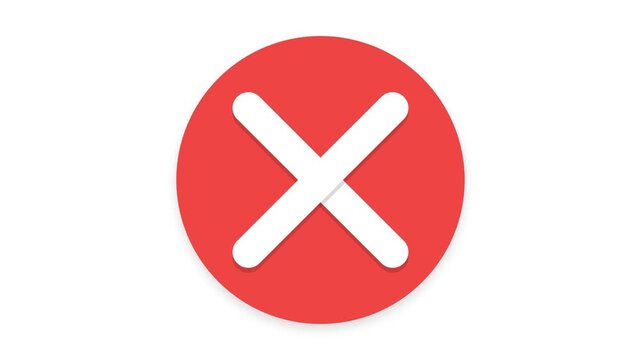 Cross Mark Error Animation Motion Graphic