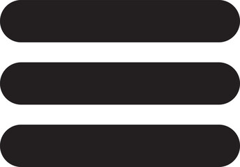 Obraz premium Menu icon displays three horizontal parallel lines serving as a standard navigation control for mobile applications.