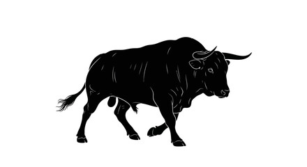 Fototapeta premium EID -UL ADHA Black bull icon, cattle silhouette, animal illustration, vector graphic vector