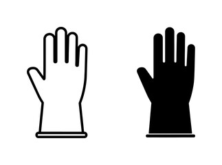 Obraz premium Protective Rubber Glove Icons for Cleaning and Safety